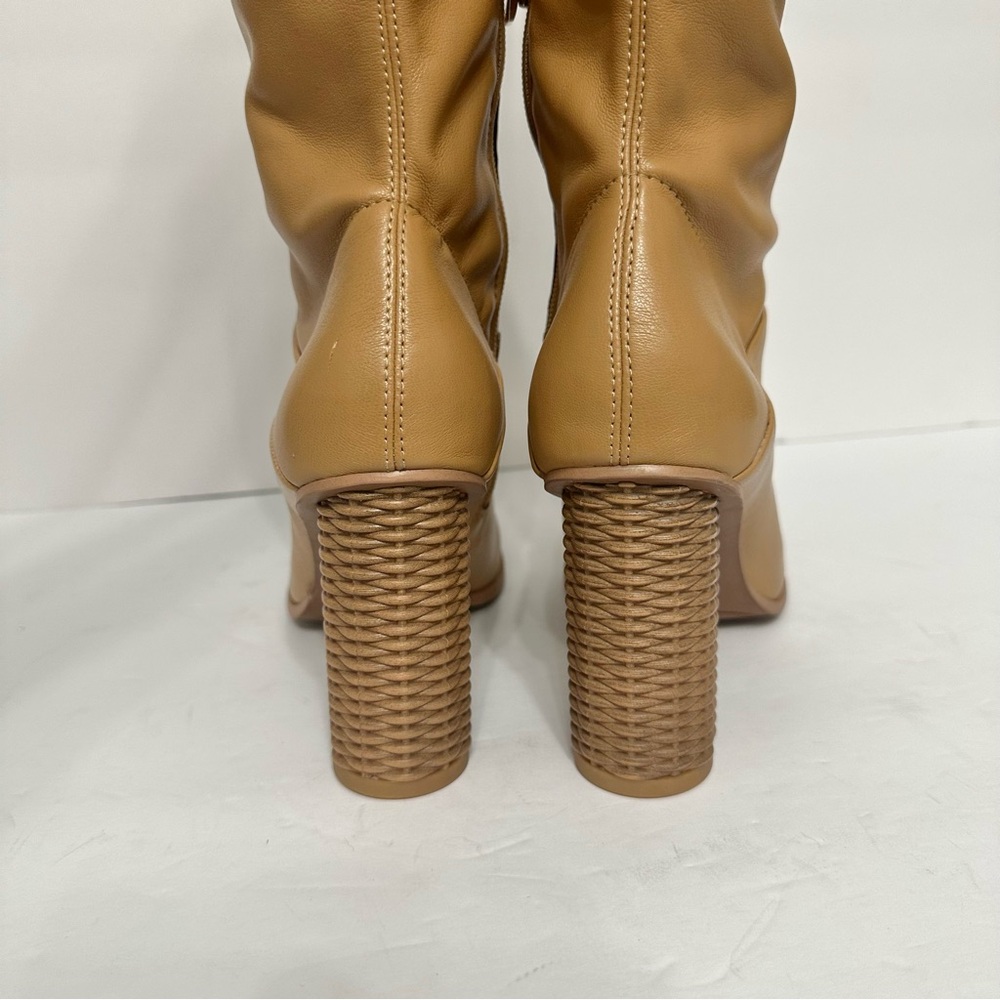 Franco Sarto Boots Wide Calf Buckle Tan Tall Knee High Boots 7.5W -WC - Picture 6 of 12